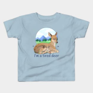 Cute sleepy deer Kids T-Shirt